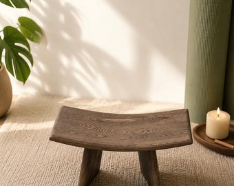 Yogabank voor meditatie – Draagbare eikenhouten knielende kruk