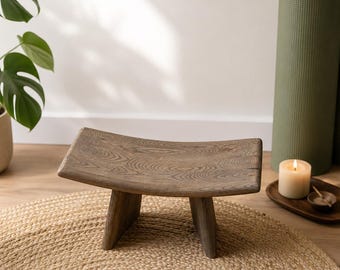 Meditation bench – Portable wooden Yoga stool, Travel kneeling seat