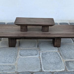 Autel de méditation fait main en chêne : table de prière en bois minimaliste