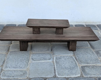 Handmade Oak Meditation Altar: Minimalist Wooden Prayer Table