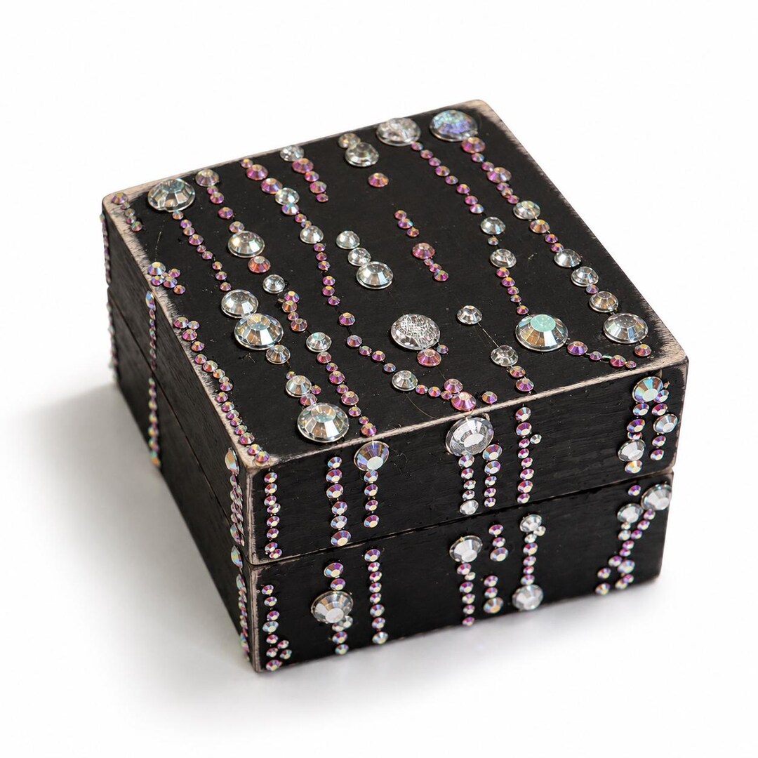 Bedazzled Rhinestone Jewelry Box | Handmade Trinket Box | Coquette ...