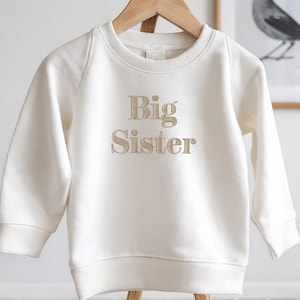 Embroidered Big Sister Sweatshirt, Big Sister Jumper, Big Sister Promotion, Baby Announcement, Big Sister Announcement shirt Big Sister Gift