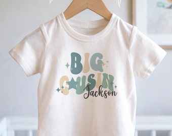 Retro Big Cousin T-Shirt: 100% Cotton Sibling Tee