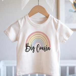 Rainbow Cousin T-shirt, Sibling T-Shirt, Promoted to Big Cousin Top, Cousin Crew T-Shirt Neutral T-Shirt, Baby Announcement Matching Cousins