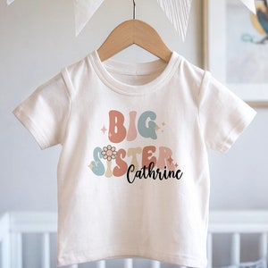 Big Sister T-shirt, Big Sister Announcement, Promoted to big sister, Girls Retro Top, Big Sister Gift,  Big Sister Retro, Baby Announcement