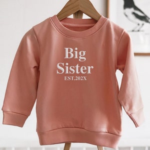 Embroidered Big Sister Est Sweatshirt, Big Sister Jumper, promoted to Sister, Baby Announcement, Big Sister Announcement, Sister Gift