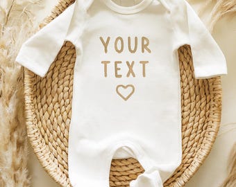 Tutina per neonati personalizzata con ricamo, regalo per neonato, body con il tuo testo