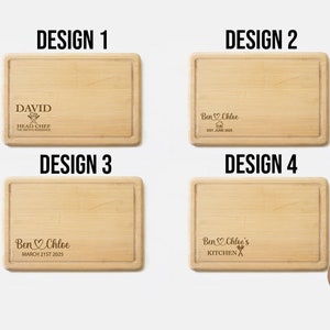 Personalised Natural Wood Cutting Board, Engraved Chopping Board, Wooden Chopping Board, Gift For Mum, Gift for Couple, Gift for New Home