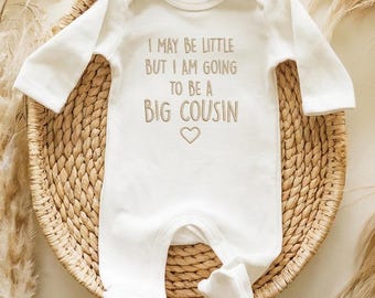 Embroidered Going to be a Big Cousin Sleepsuit: Baby Announcement Gift