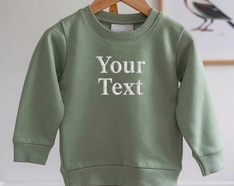 Felpa personalizzata ricamata, felpa con il tuo testo, felpa personalizzata per bambini, maglione per annunciare la nascita di un bambino
