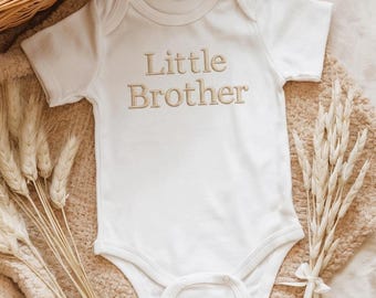 Embroidered Little Brother Baby Bodysuit: Cotton Blend Sleepsuit 001