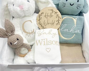 Personalised Neutral Newborn Baby Gift Box, Baby Gift Set, New Baby Gift, Baby Shower Gift, Newborn Hamper, Baby Blanket, Newborn Baby Gift