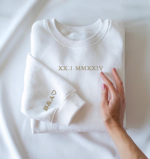 Pull pour couple personnalisé brodé, sweatshirt personnalisé avec