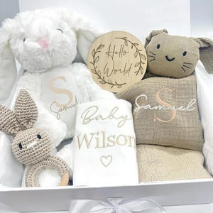 Personalised Neutral Newborn Baby Gift Box, Baby Gift Set, New Baby Gift, Baby Shower Gift, Newborn Hamper, Baby Blanket, Newborn Baby Gift