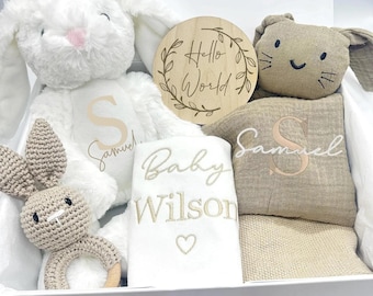 Personalised Neutral Newborn Baby Gift Box, Baby Gift Set, New Baby Gift, Baby Shower Gift, Newborn Hamper, Baby Blanket, Newborn Baby Gift