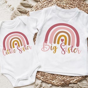 Rainbow Big Sister T-shirt, Big Sister Announcement, Big Sister Shirt, Matching Sister shirts, Little sister, Big Sister Gift, Newborn gift