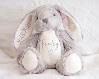 Peluche personnalisée, lapin, peluche : cadeau souvenir de baby shower