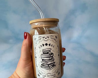 The Reader Tarot Card Glass Tumbler