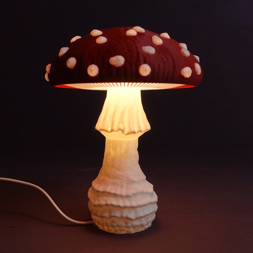 Stylish Mushroom Shaped Table Lamp Bright Unique Eco Friendly Lighting