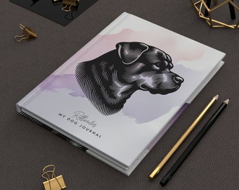 Rottweiler husdjursdagbok, veterinärjournalbok, anteckningsbok för husdjursägare, present till rottweilerhundägare, valppresent