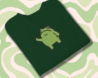 frog embroidered cute sweatshirt