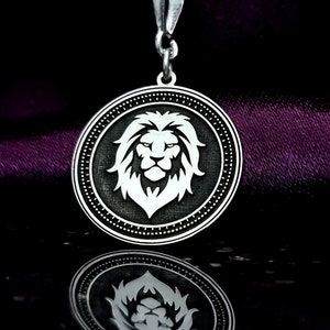 Sterling Silver Lion Head Pendant Necklace: Leo Zodiac Astrology Gift