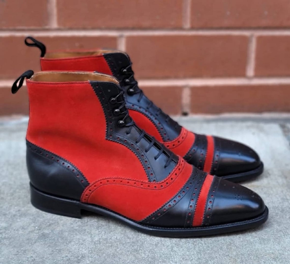 mens red walking boots
