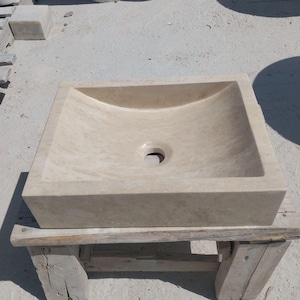 Special Handmade Travertine Marble Sink (Produced upon request)