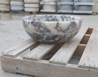 Handmade Calacatta Violet Marble Sink: Round Countertop Bowl
