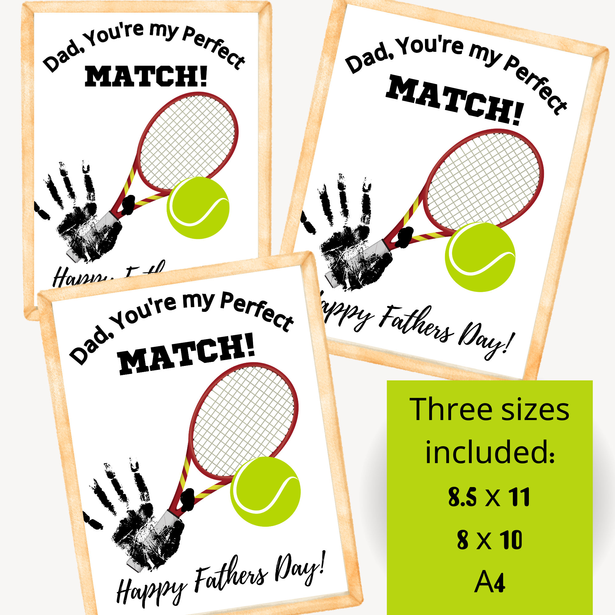 Fathers Day TENNIS Handprint Craft, Instant Download PDF, 1st Fathers ...