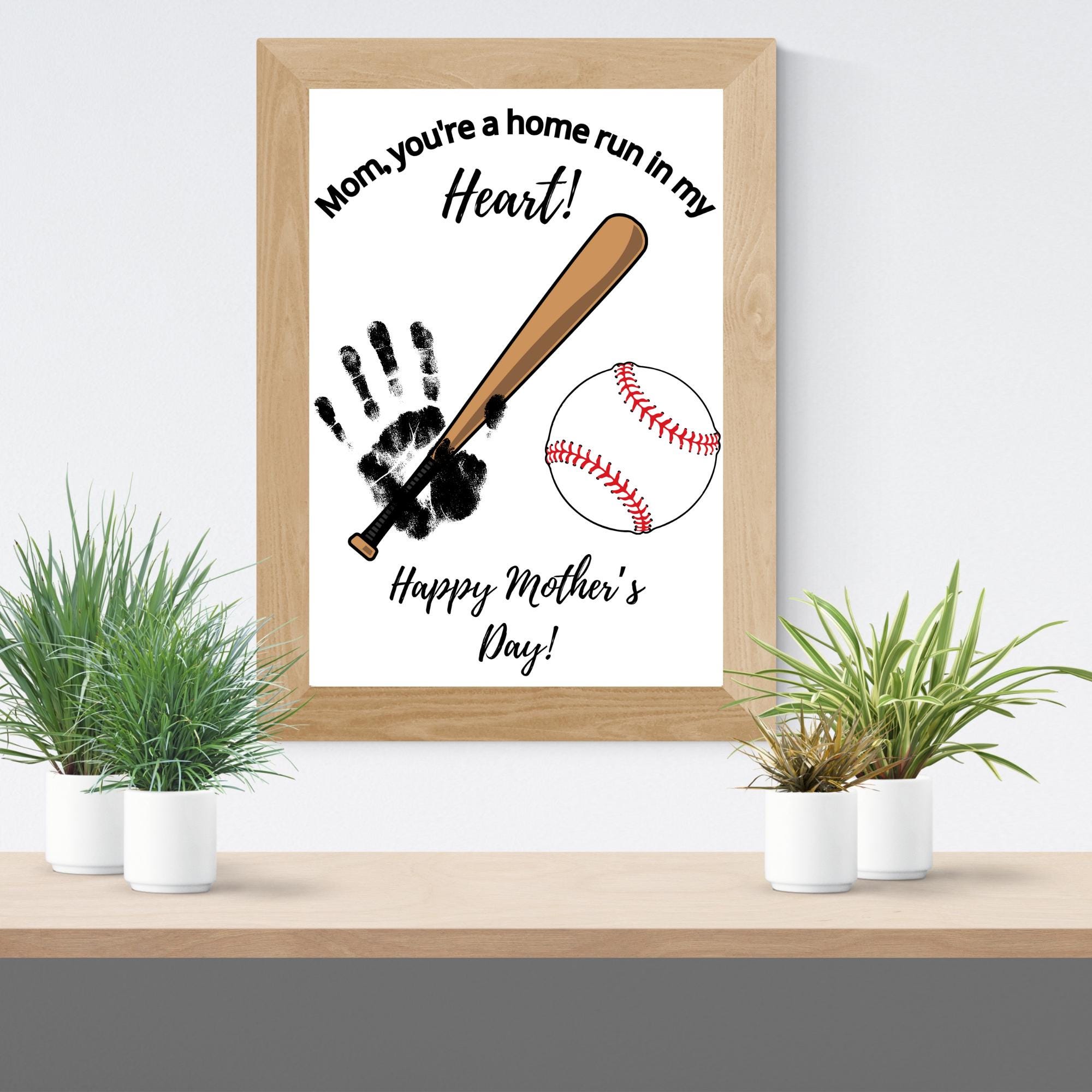 Mother's Day BASEBALL Handprint Craft, Instant Download PDF, 1st…