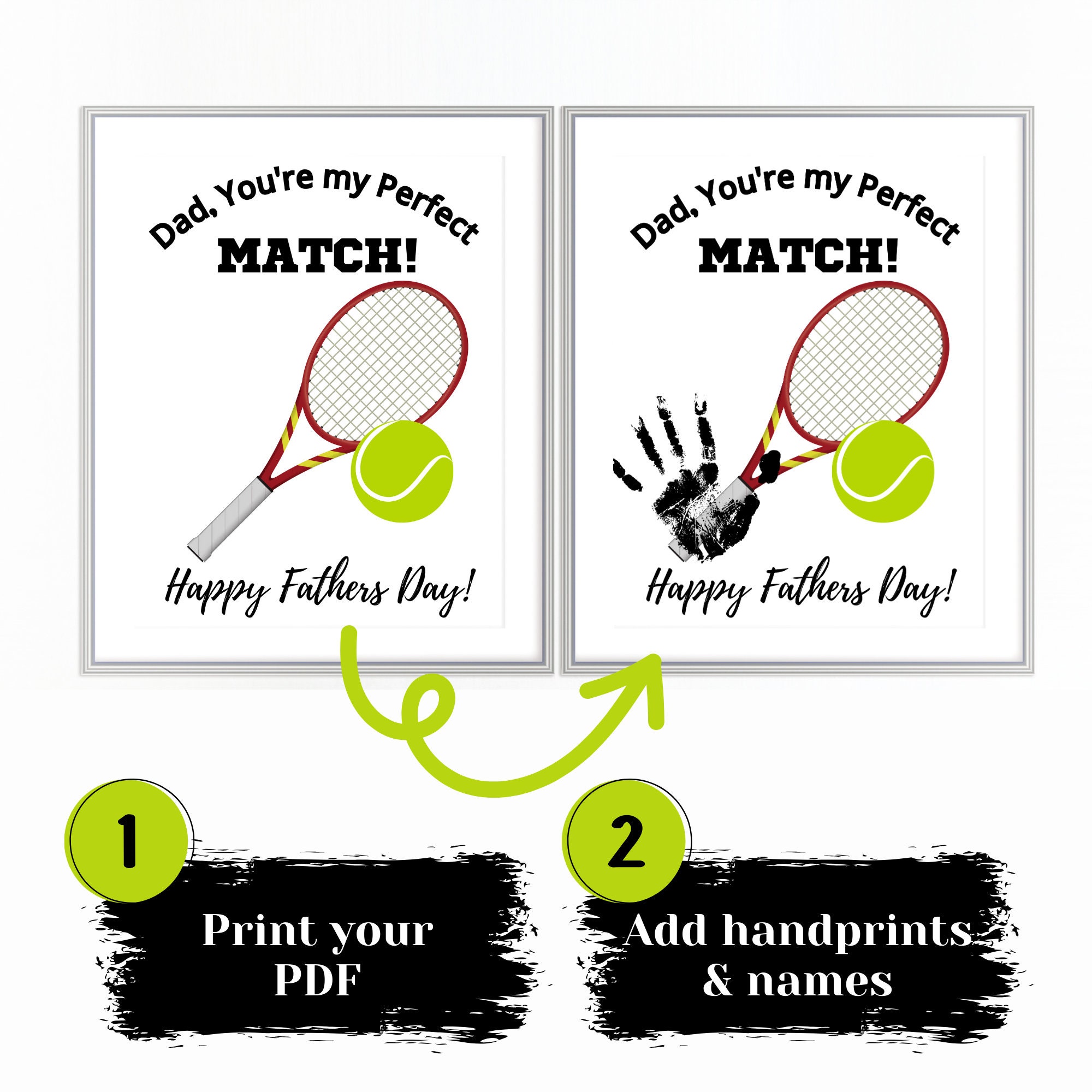 Fathers Day TENNIS Handprint Craft, Instant Download PDF, 1st Fathers ...