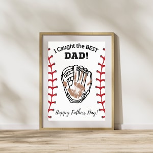 Artisanat empreinte de main BASEBALL fête des pères, téléchargement immédiat au format PDF, 1er cadeau fête des pères, bricolage fête des pères, souvenir imprimable, créations manuelles pour tout-petits
