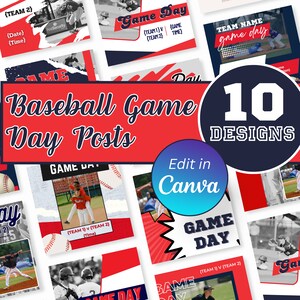 Baseball Game Day Social Media Posts: Canva Template (Digital Download)