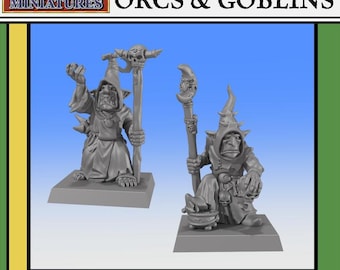Chamanes Goblin de las Cavernas - Modelos de 28 o 32 mm - Encuentros Monstruosos