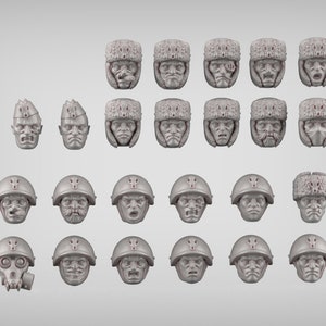 Spacenaz Heads (24) designed by Reptilian Overlords: 28mm Physical resin 3d prints