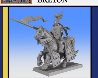 Señor bretón a caballo - Modelo de caballero de 32 o 28 mm: Encuentros monstruosos