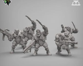 Ogros espaciales - Impresiones de resina de 28 mm de estilo heroico de ciencia ficción - diseñadas por Reptilian Overlords