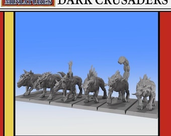 CRUZADOS OSCUROS: Sabuesos del Infierno - 32 mm o 28 mm diseñados por Monstrous Encounters