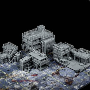Research Compound Buildings - Set of 4 - 6mm terrain for war-games, scenery or dioramas - Designed by The Lazy Forger