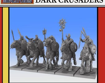 Jinetes Merodeadores - Facción de los Cruzados Oscuros - Warcry / Age of Sigmar / Viejo Mundo / DnD: 32 mm o 28 mm