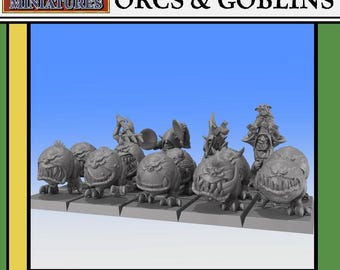 Manada de fauces de goblins cavernícolas - Modelos de 28 o 32 mm - Encuentros monstruosos