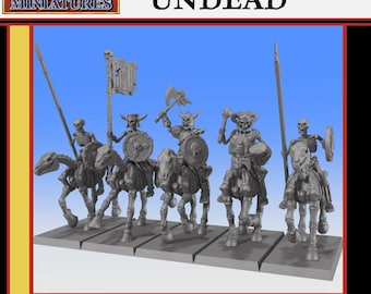 Unidad de Jinetes Esqueleto - No Muertos - Warcry Age of Sigmar Old World DnD: 32 mm o 28 mm