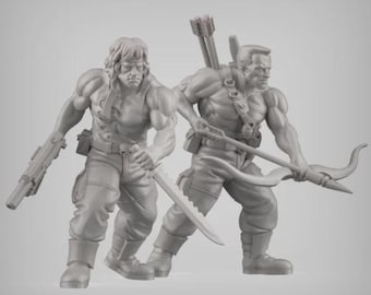 Zorbo y Duke versión 1 o 2 - impresiones en resina de 28 mm - diseñadas por Reptilian Overlords
