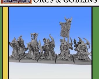 Arqueros Goblin de las Cavernas - Facción Orcos - Warcry / Age of Sigmar / Viejo Mundo / DnD: 32 mm o 28 mm