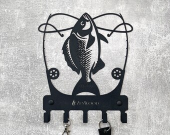 Wall mounted hook, Metal wall hook, Wall coat hanger, Wall coat rack, Key holder - Fishing