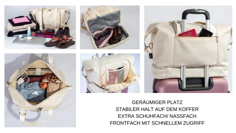 Weekender, Reisetasche, Mamatasche, Wochenendtasche, Weekender Damen,Kliniktasche, Handgepäck, Vegan Bild 3