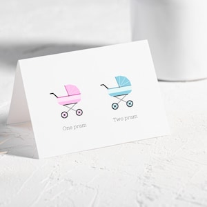 双子用ベビーカーのベビーシャワーカード