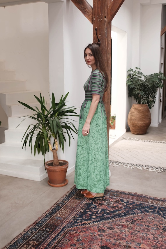 Vintage green long Lanvin elegant summer dress, s… - image 4