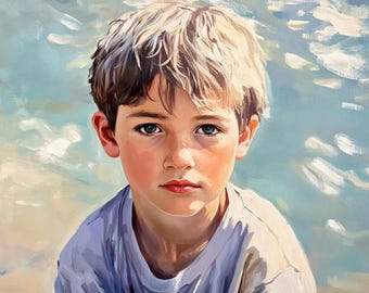 Commission Oil Portrait on Canvas, Original Oil Painting, Custom Portrait from Photo, Family Oil Painting, Father's Day Gift